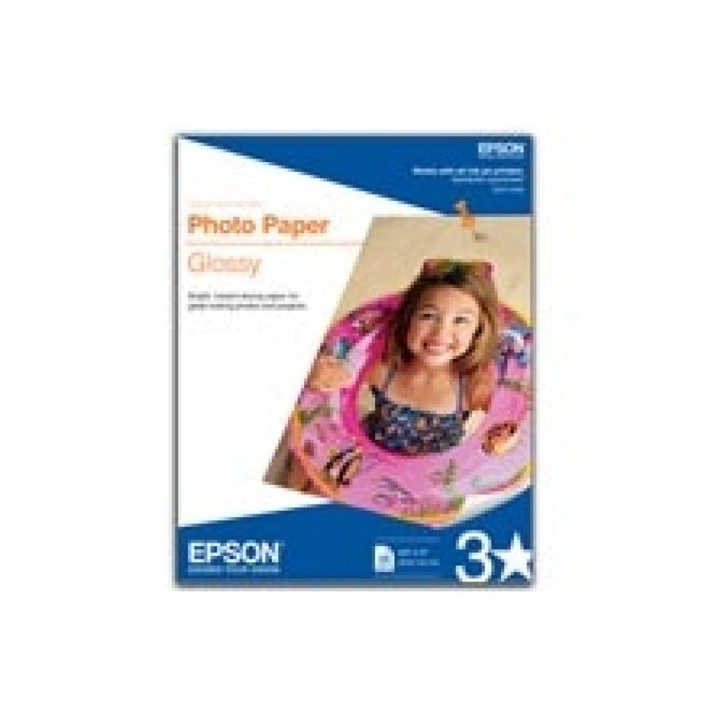 Papel fotografico Epson photo paper glossy brillante 20 hojas blanco