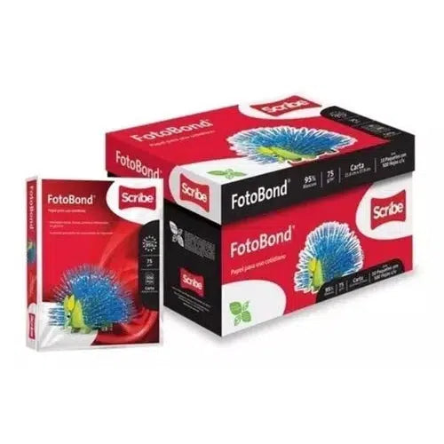 Papel Bond Scribe Fotobond Tamaño Carta Paquete 500 Hojas