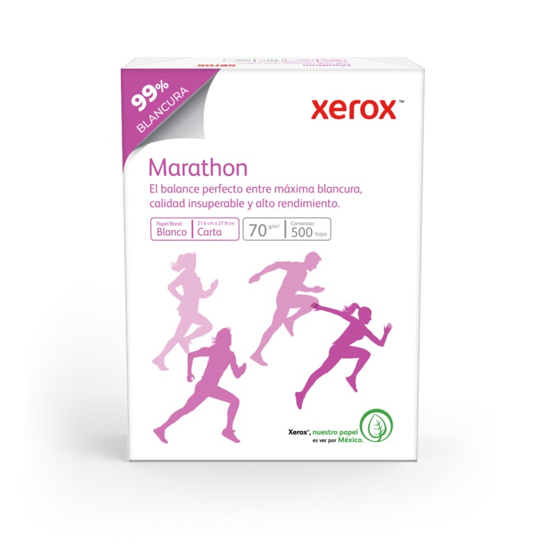 Caja de Papel Bond Xerox Marathon Tamaño Carta 70G/M² C/5000 Hojas.