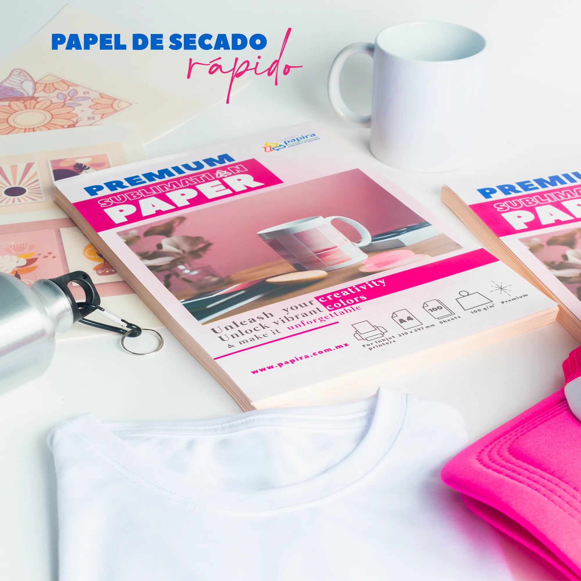 Kit Básico De Sublimación Papel + Tinta + Cinta Papira