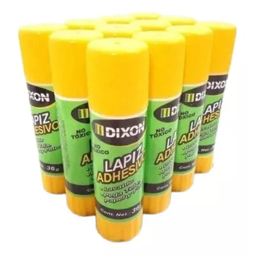 Lápiz Adhesivo Dixon Barra Grande 36 Gramos Paquete 12 Pzs