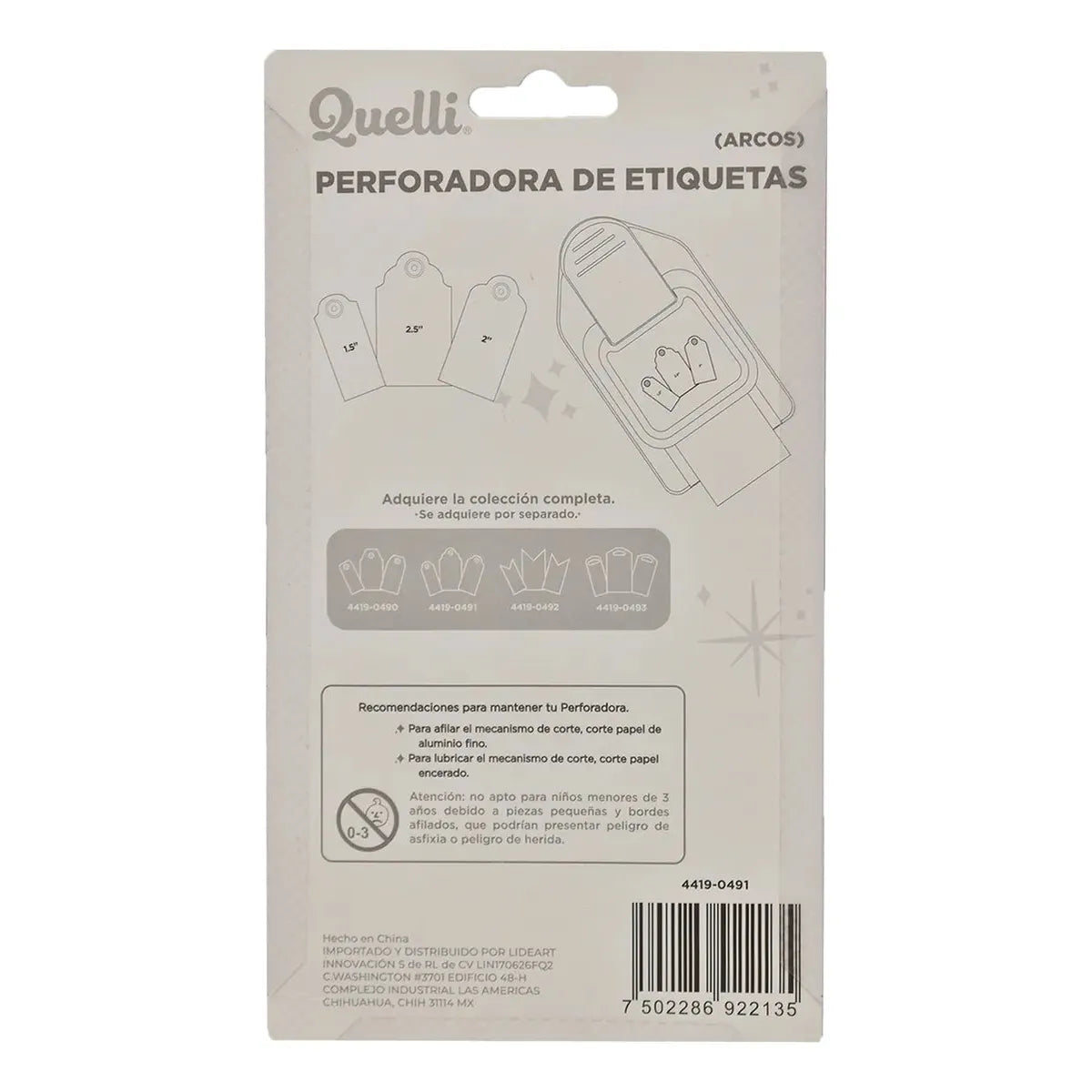 Perforador De Etiquetas Arcos Quelli Lila 1 Pieza