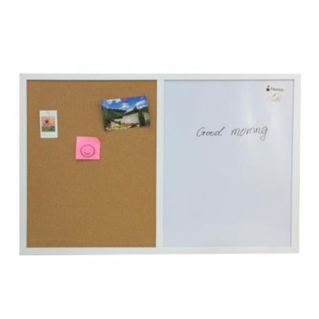 Nextep Pintarrón Combinado Blanco y Corcho, 90 x 60cm, Blanco/Café