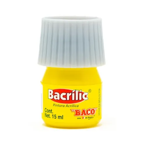 PINTURA BACO ACRÍLICA AMARILLO LIMÓN 15ML C/10