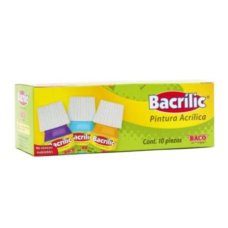 Pintura Baco Bacrílic Acrílica 15ml Color Rosa Pastel C/10 Pzas