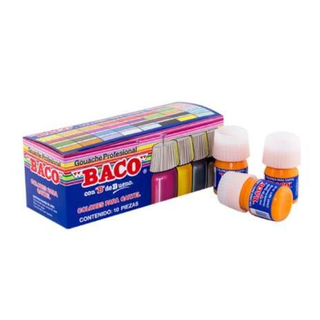 Pintura Baco para Cartel 20ml Color Naranja C/10 Pzas