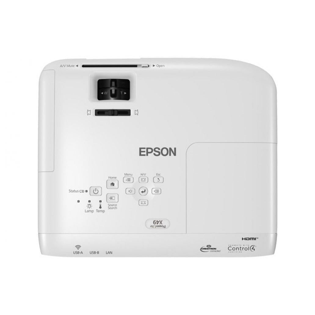 PROYECTOR EPSON INTERACTIVO POWERLITE X49 3LCD, XGA 1024 X 768, 3600 LÚMENES, BLANCO
