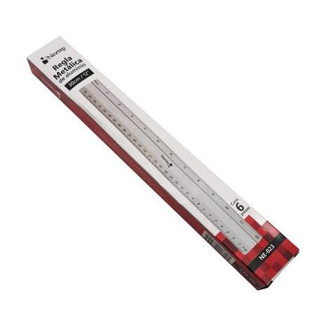 Regla Nextep Metalica de Aluminio 30 cm c/6 Pzas