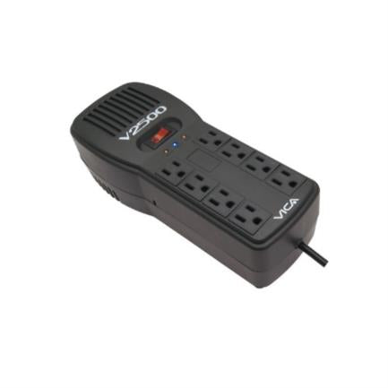 Regulador Vica V2500, 2500VA, 300J, Entrada 100-127V, Negro