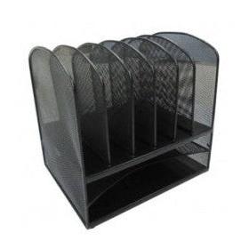 Nextep Revistero de Metal NE-163A, 6 Ranuras, 2 Bandejas, Negro