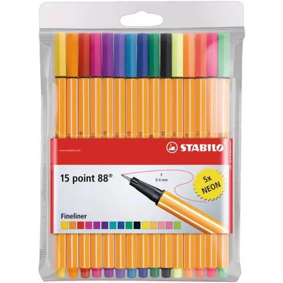 Rotulador Stabilo Point 88 Punta 0.4 Mm Estuche 15 Colores