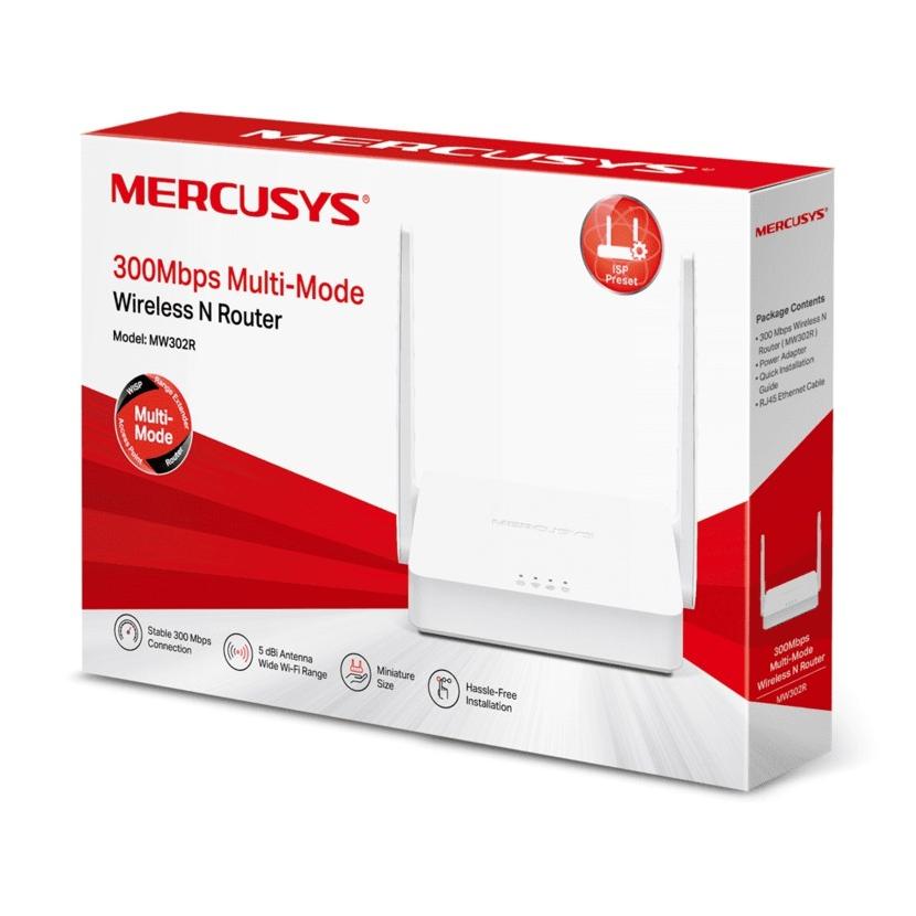 Router Mercusys MW302R, Inalámbrico, 300MBPS, 2.4GHz