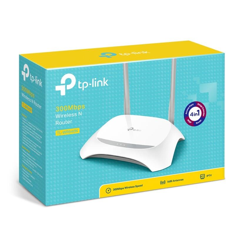 Router TP-Link Fast Ethernet TL-WR840N, Inalámbrico, 300Mbit/s, 5x RJ-45, 2.4GHz, con 2 Antenas