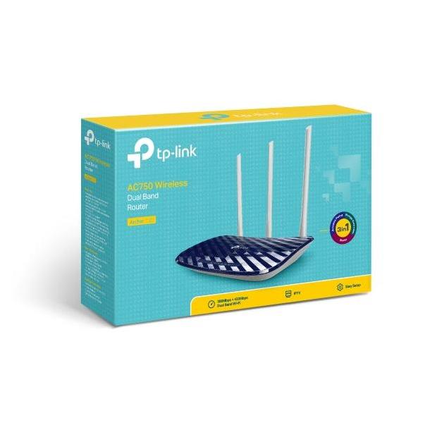 Router TP-Link Fast Ethernet de Banda Dual Archer C20 AC750, Inalámbrico