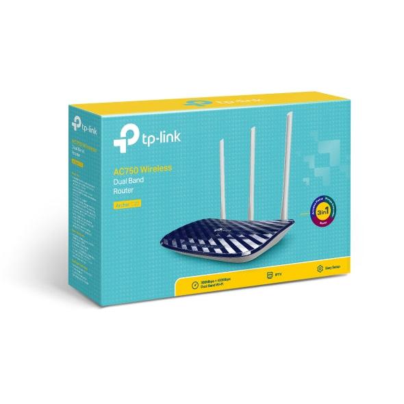 Router TP-Link Fast Ethernet de Banda Dual Archer C20 AC750, Inalámbrico