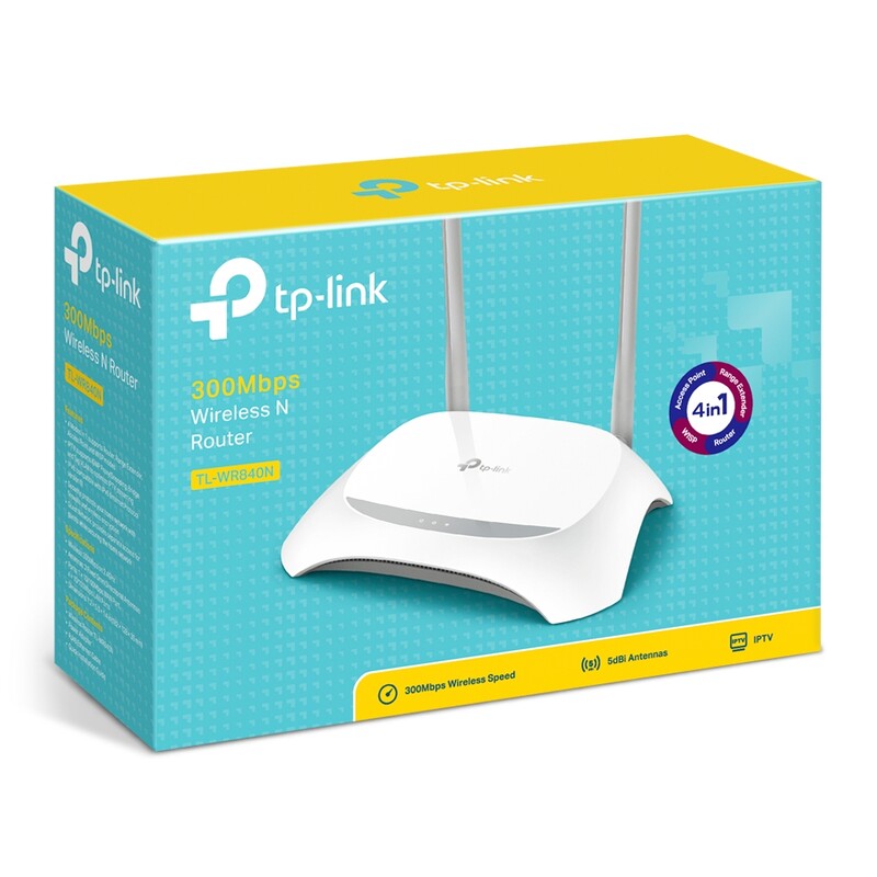Router TP-Link Fast Ethernet TL-WR840N, Inalámbrico, 300Mbit/s, 5x RJ-45, 2.4GHz, con 2 Antenas