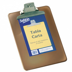 Sablón Tabla con Agarrapapeles de Plástico, Tamaño Carta