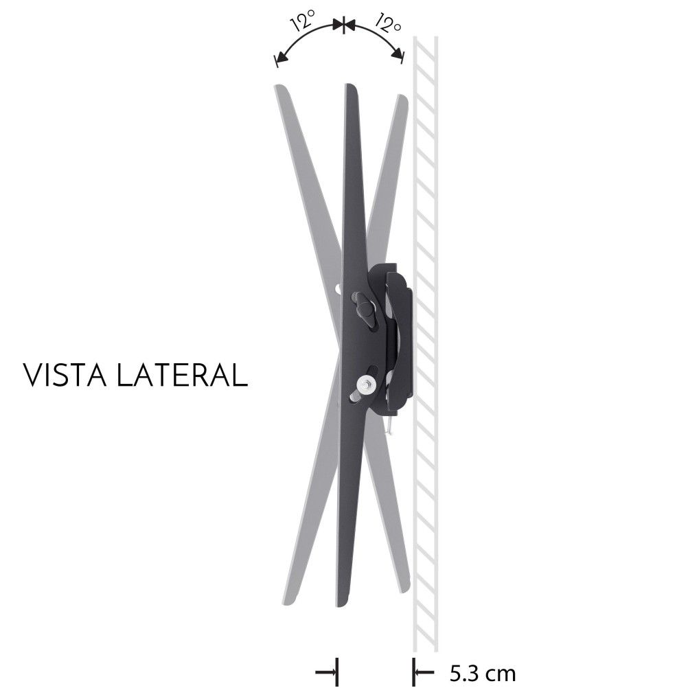 Soporte para TV Steren STV-039 (70") 40 kg Inclinable Acero Negro