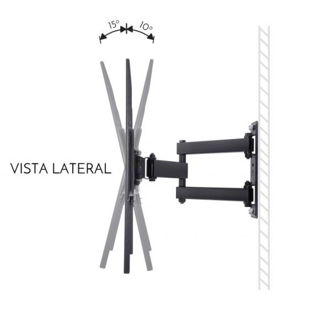 Soporte para TV Steren STV-105 (70") 35 kg Ajustable Inclinable Acero Negro
