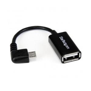 Startech.com Cable Adaptador Micro USB B Macho - USB A Hembra OTG Acodado a la Derecha, 12cm