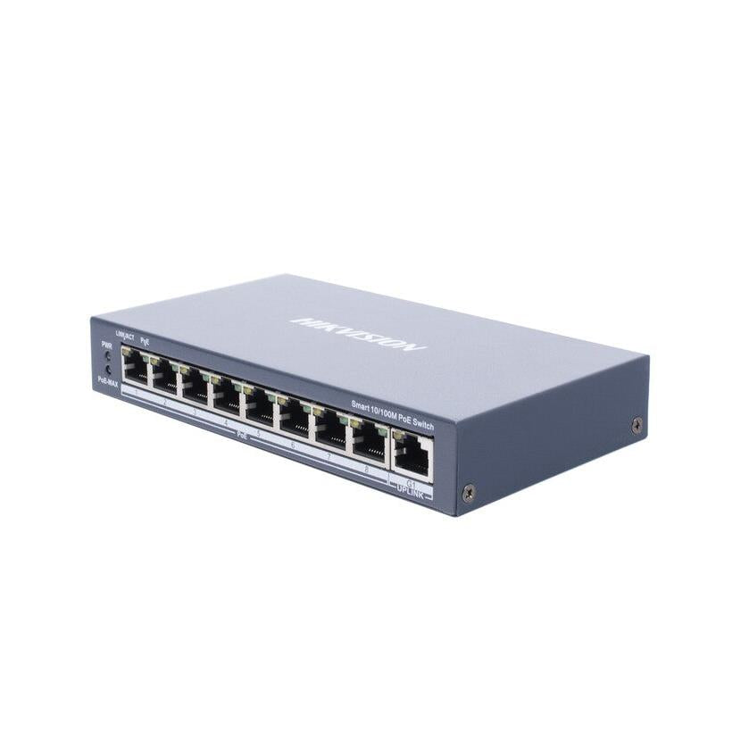 Switch Hikvision DS3E1309PEI/M 8 Puertos Fast Ethernet 10/100 8 x PoE+ 60W 3.6 Gbit/s 8000 Entradas Administrado