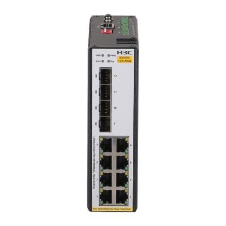 Switch H3C IE4300 12P PWR L2 Conmutador Etherent Industrial con 8 Puertos Base T PoE y 4 Puertos 1000 BASE X SFP