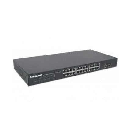 Switch Intellinet Gigabit Ethernet 561044, 24 Puertos 10/100/1000Mbps + 2 Puertos SFP, 52 Gbit/s, 8192 Entradas - No Administrable