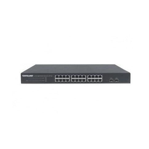 Switch Intellinet Gigabit Ethernet 561044, 24 Puertos 10/100/1000Mbps + 2 Puertos SFP, 52 Gbit/s, 8192 Entradas - No Administrable