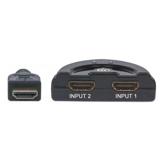 Manhattan Switch HDMI 1.3 de 2 Puertos, 2x HDMI Hembra - 1x HDMI Macho, Negro
