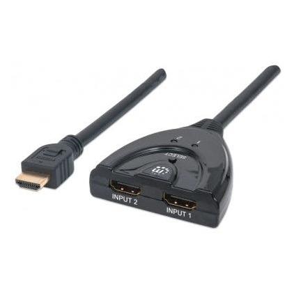 Manhattan Switch HDMI 1.3 de 2 Puertos, 2x HDMI Hembra - 1x HDMI Macho, Negro
