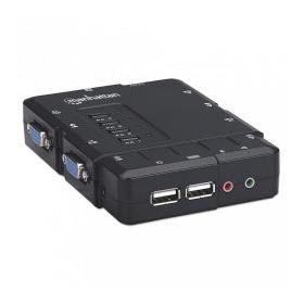 Manhattan Switch KVM de 4 Puertos, USB, VGA