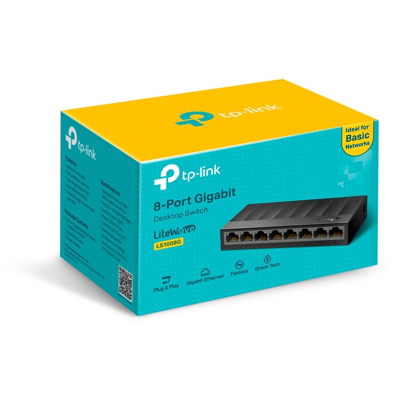 Switch TP-Link Gigabit LS1008G, 8 Puertos 10/100/1000Mbps