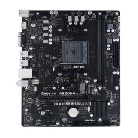 Tarjeta Madre Biostar micro ATX A520MH S-AM4 AMD A520 HDMI 64GB DDR4 para AMD ― Revisar Compatibilidades en la Página del Fabricante