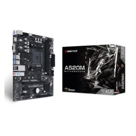 Tarjeta Madre Biostar micro ATX A520MH S-AM4 AMD A520 HDMI 64GB DDR4 para AMD ― Revisar Compatibilidades en la Página del Fabricante