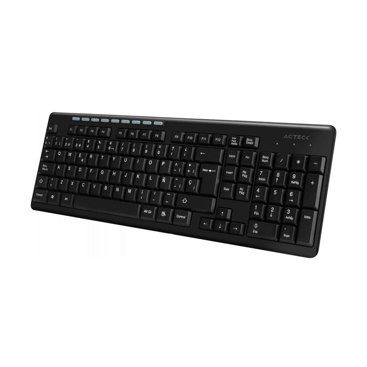 Teclado Acteck TM100, Inalámbrico, USB, Negro (Español)