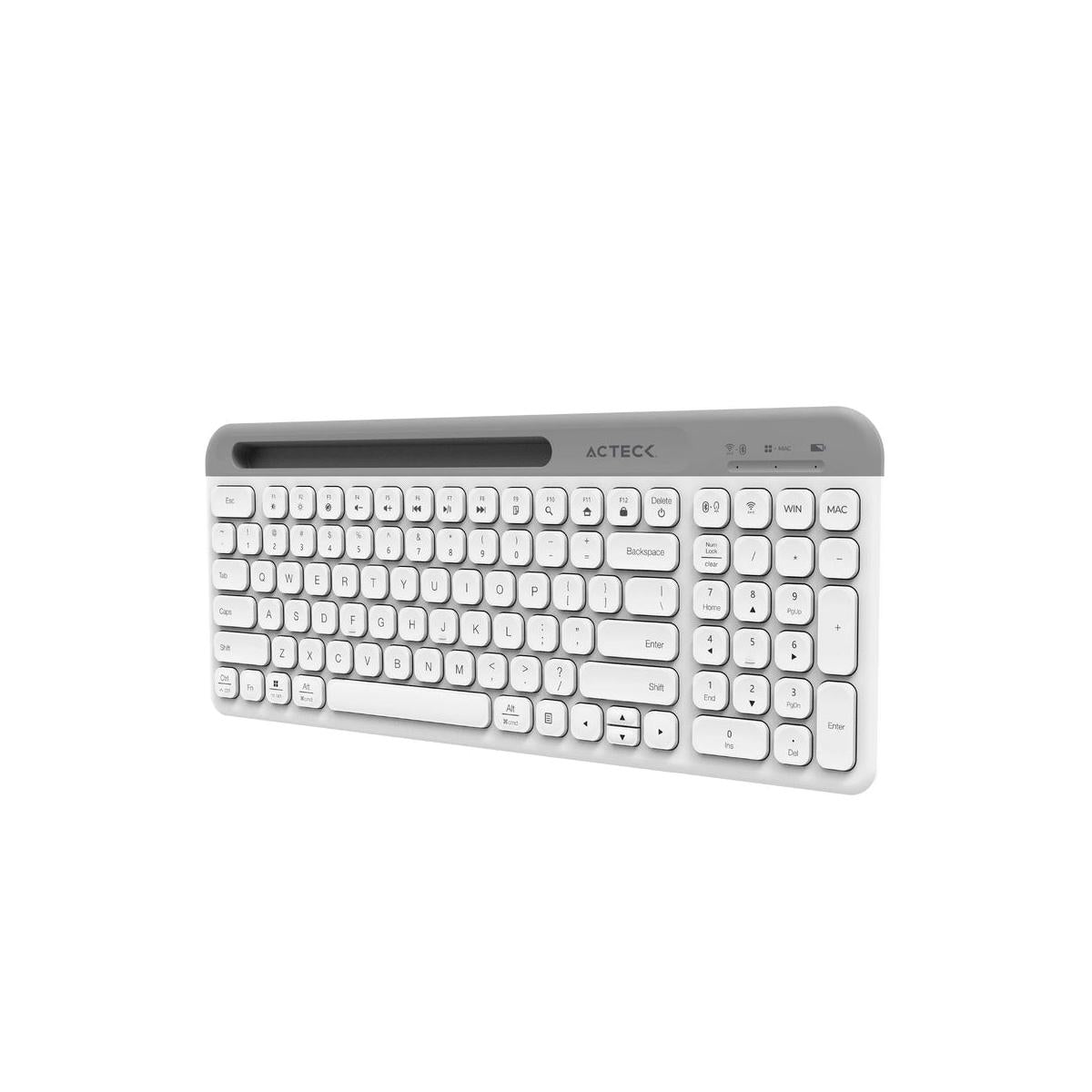 Kit de Teclado y Mouse Acteck Creator Virtuos Silk MK720, Inalámbrico, Bluetooth, Blanco (Español)