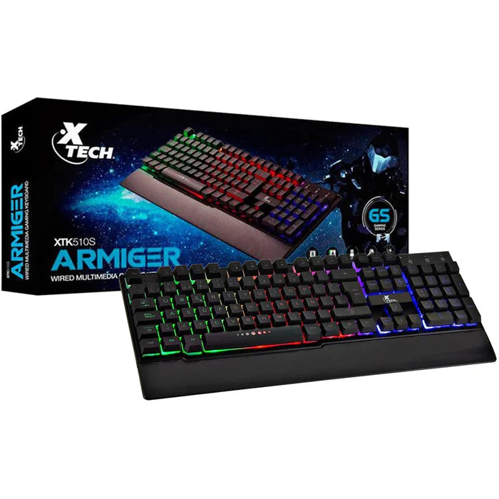 Teclado Gamer Xtech Armiger RGB, Alámbrico, Negro (Español)