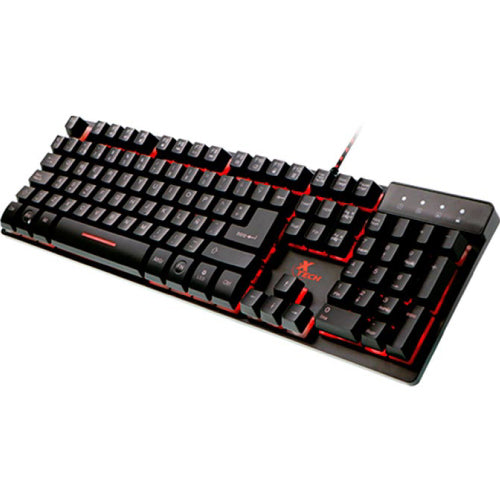 Teclado Gamer Xtech Revenger Rojo/Azul/Púrpura, Alámbrico, Negro (Español)