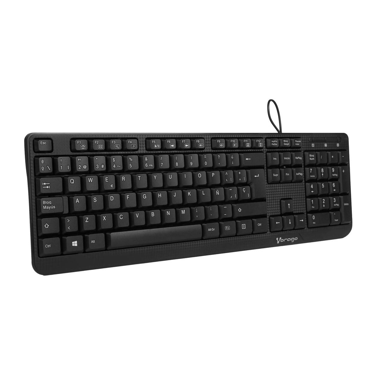 Teclado Vorago Multimedia KB-102, Alámbrico, USB, Negro (Español)