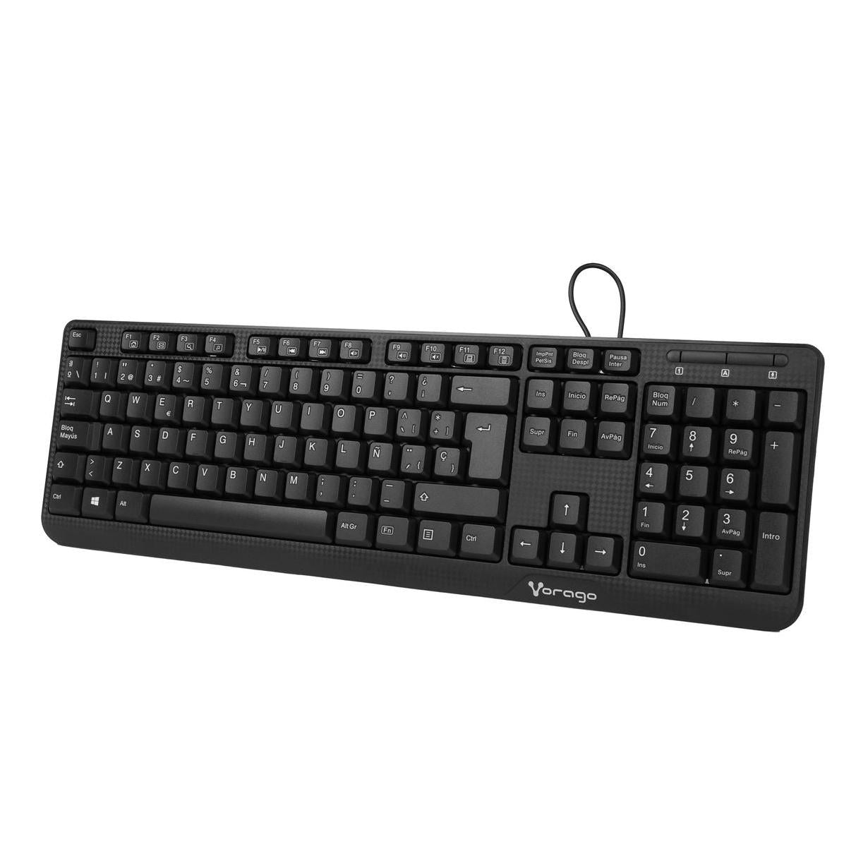 Teclado Vorago Multimedia KB-102, Alámbrico, USB, Negro (Español)