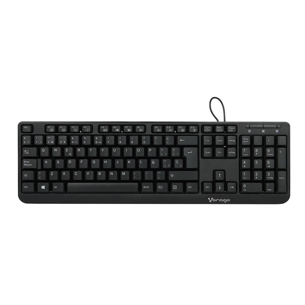 Teclado Vorago Multimedia KB-102, Alámbrico, USB, Negro (Español)