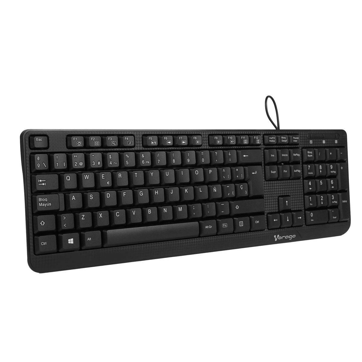 Teclado Vorago Multimedia KB-102, Alámbrico, USB, Negro (Español)
