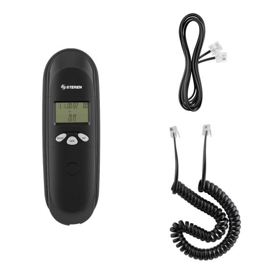 Teléfono Alámbrico Steren con Identificador de Llamadas Altavoz Negro