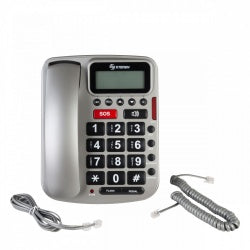 Teléfono Alámbrico Steren TEL-235 LED Identificador de Llamadas Plata