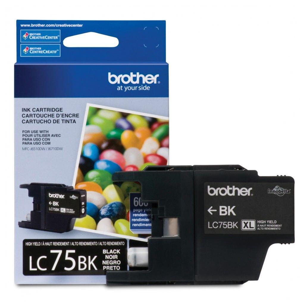 CARTUCHO BROTHER INNOBELLA LC75BK XL NEGRO, 600 PÁGINAS