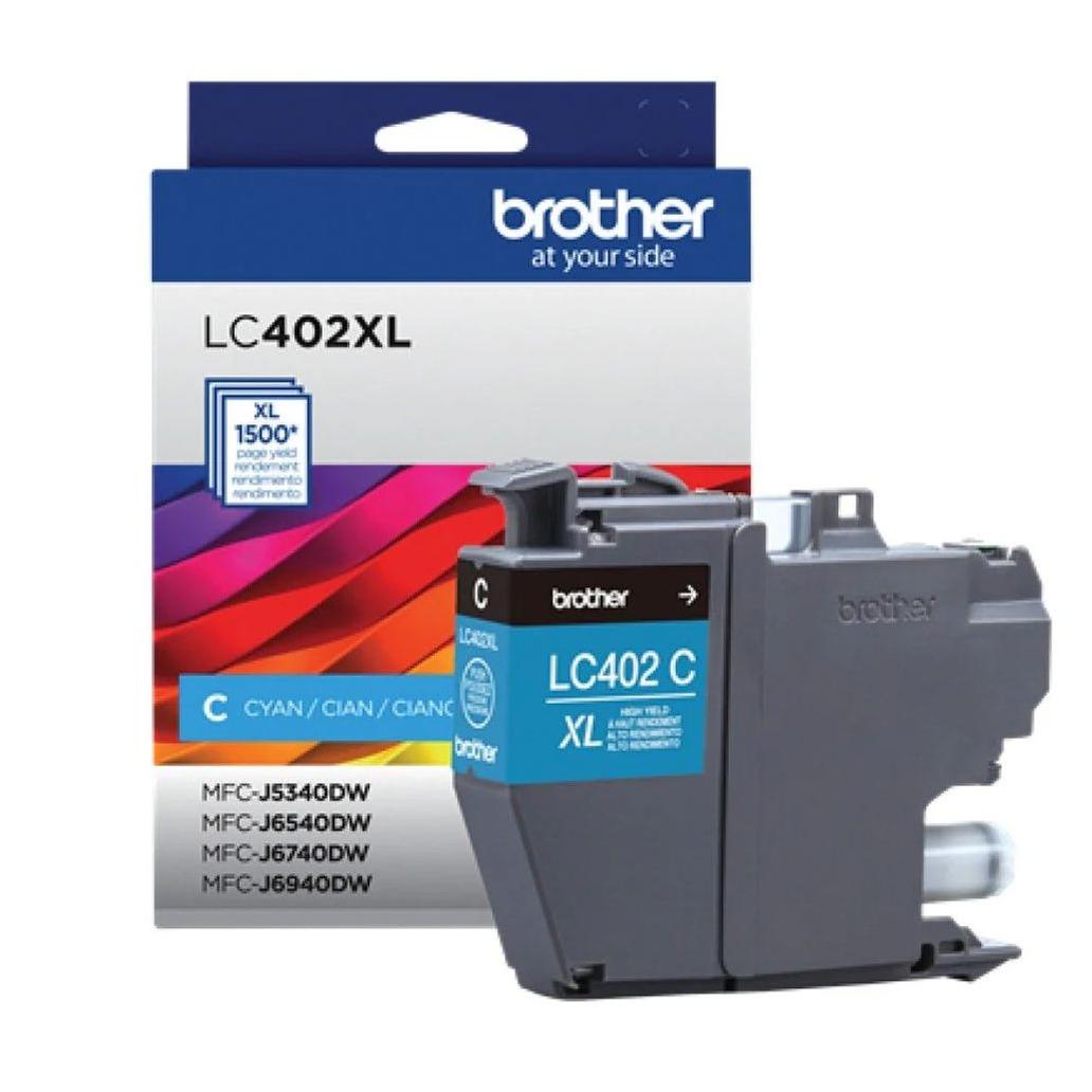 Cartucho de Tinta Brother LC402XLC Cian 1500 Página(s) MFC-J5340DW, MFC-J6540DW
