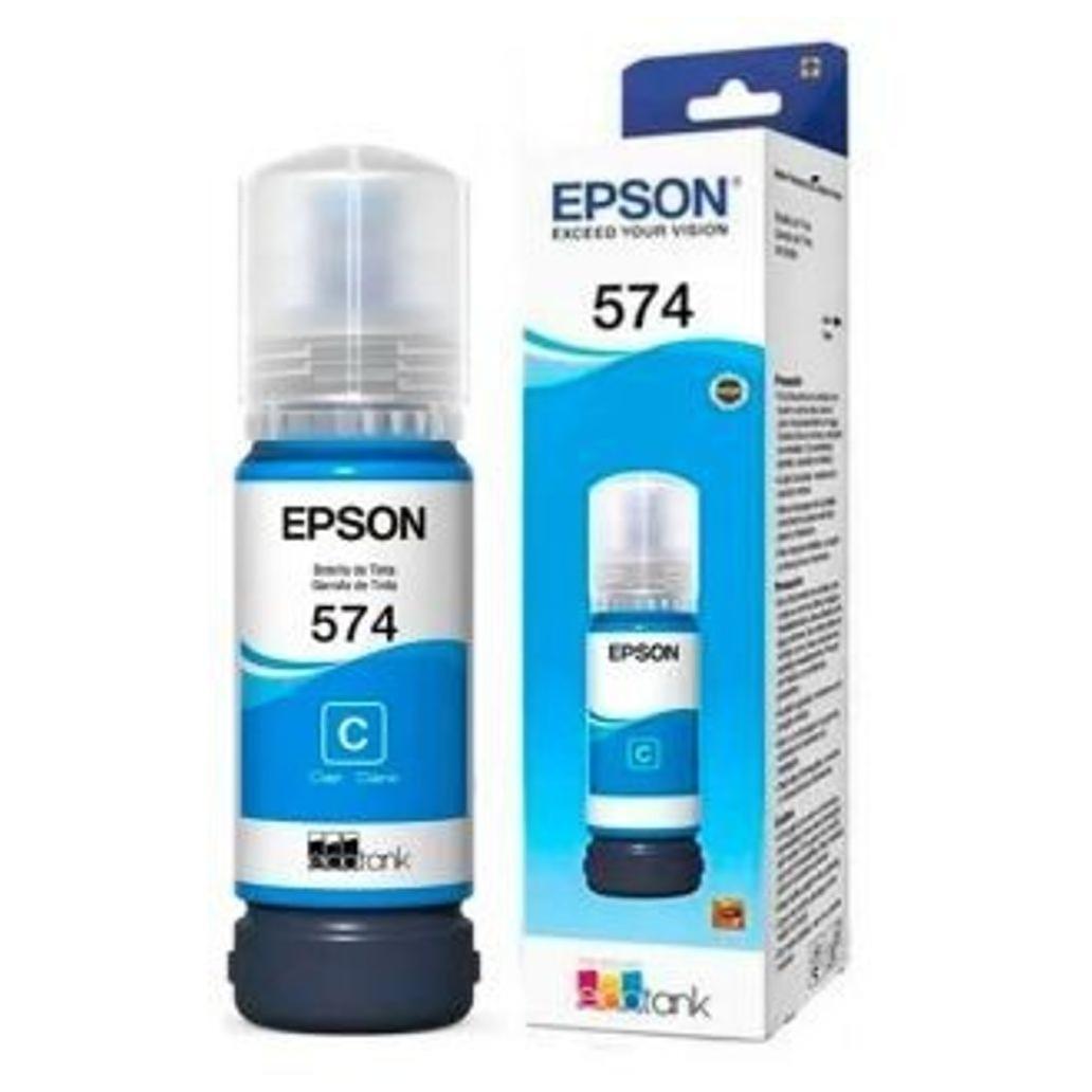 Botella de Tinta Epson t574220 al color cian rendimiento 7 300 paginas compatible con ecotank l8050 l18050