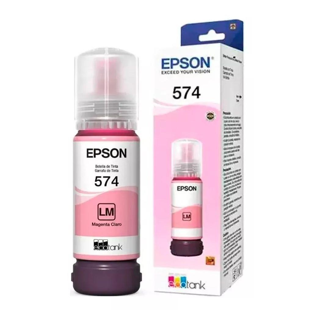Botella de Tinta Epson t574620 al color magenta claro rendimiento 7 300 paginas compatible con ecotank l8050 l18050