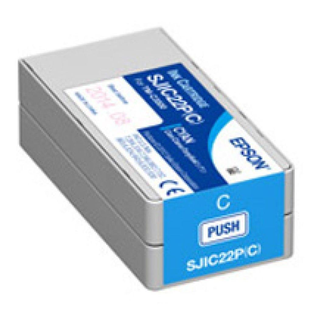 Cartucho de Tinta Epson SJIC22P(C) Cian ColorWorks C3500, Epson TM-C3500