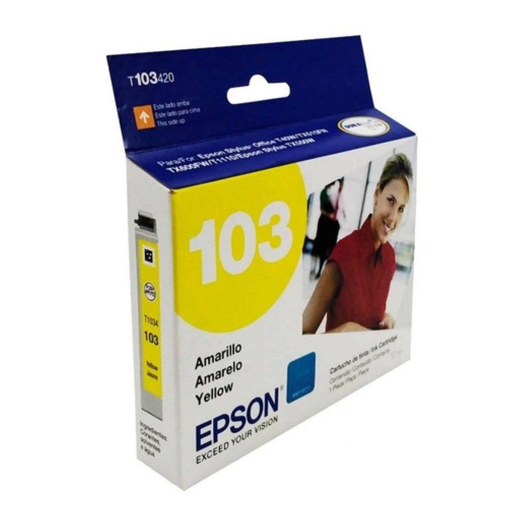Tinta para Impresora Cartucho Epson T103 Stylus Amarillo